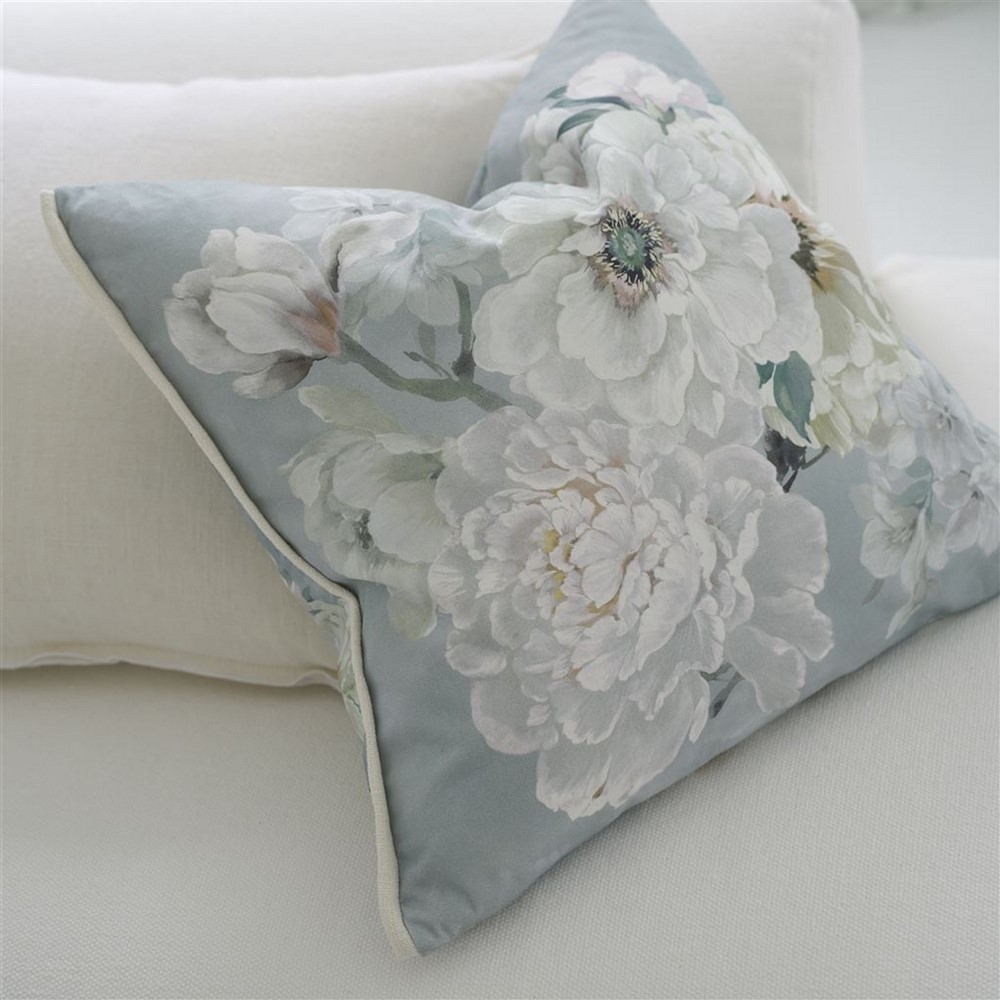 Fleur Blanche Cushion by Designers Guild in Platinum Grey